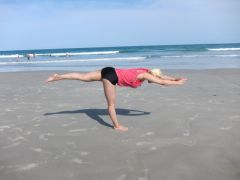 Beach Bikram (Balancing Stick Pose) @ St. Thomas Magens Bay Beach