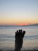 Left Foot Honolulu Oahu Beach at Sunset.JPG