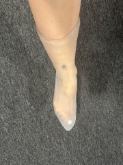 Latex footwear in the sheets…
