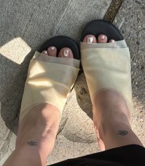 Latex footwear in the streets…