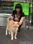 Chinese ProDomme wearing sheer pantyhose at Fetish Fortress