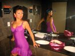 Chinese ProDomme wearing sheer pantyhose at Fetish Fortress
