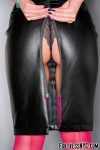 Chinese ProDomme wearing sheer pantyhose at Fetish Fortress