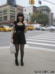 Chinese ProDomme wearing sheer pantyhose at Fetish Fortress