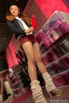 Chinese ProDomme wearing sheer pantyhose at Fetish Fortress