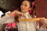 Chinese ProDomme wearing sheer pantyhose at Fetish Fortress