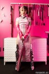 Chinese ProDomme wearing sheer pantyhose at Fetish Fortress