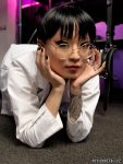 Chinese ProDomme wearing sheer pantyhose at Fetish Fortress
