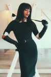 Chinese ProDomme wearing sheer pantyhose at Fetish Fortress
