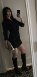 Chinese ProDomme wearing sheer pantyhose at Fetish Fortress