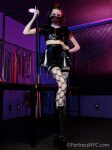 Chinese ProDomme wearing sheer pantyhose at Fetish Fortress